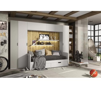 Модульная мебель АНРЭКС MODERN Шкаф 1D/35. ПЕРС ЖЕМЧУГ/ИРЛ ЛИКЕР (2 кор.)