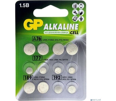 GP ACM02F-2CR12 (LR44 4 шт, LR626 4 шт, LR54 2 шт, LR41 2 шт) 4891199186066