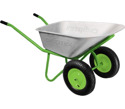 СИБРТЕХ Тачка садово-строительная 2-х колесная, грузоподъемность 230 кг, объем 110 л 689648
