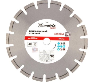 Диск алмазный MATRIX Диск алмазный 350 х 25.4 мм, 