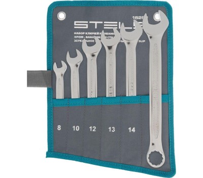 Набор ключей STELS Набор ключей комбинированных 6 шт, 8-17 мм, антислип 15282