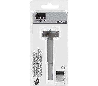 Сверло СИБРТЕХ Сверло Форстнера по дереву, 28 мм, цилиндрический хвостовик 704828