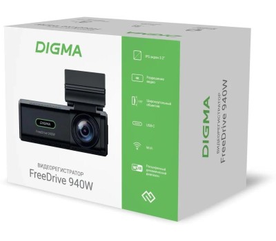 Видеорегистратор DIGMA Видеорегистратор FreeDrive 940W, черный