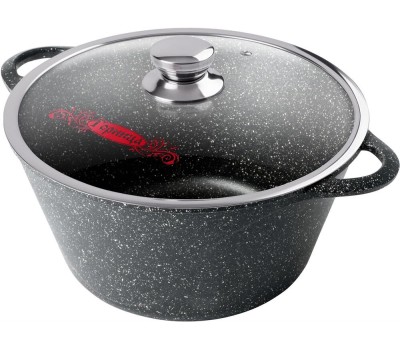Кастрюля ГОРНИЦА Кастрюля а/пр литая 7,0л стекл/кр Гранит ТМ