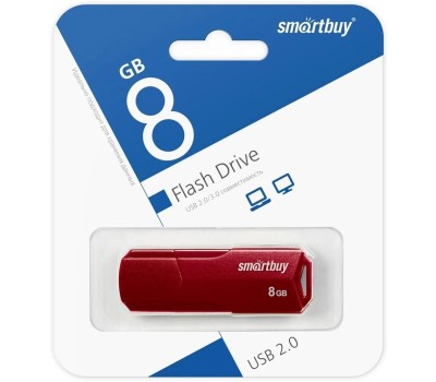 SMART BUY Smartbuy USB Drive 8GB CLUE Burgundy (SB8GBCLU-BG) UFD 2.0