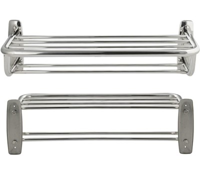 BRIMIX - Полка для полотенца с опорой, двойная, швг 600 х 220 х 190 мм, из нержавеющей стали, цвет ХРОМ. 10545