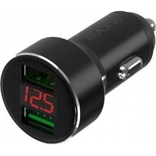 ЗАРЯДНЫЕ УСТРОЙСТВА В ПРИКУРИВАТЕЛЬ MAXVI CCM-M542 LED metallic black 5.4A, 2xUSB, QC3.0