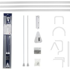 Карниз в ванную GFMARK 100011 Карниз в ванную угловой - универсальный белый с гибкой перекладиной