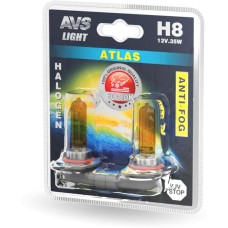 Лампа галогенная AVS /ATLAS ANTI-FOG/желтый H8.12V.35W.блистер 2шт
