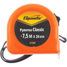 Рулетка SPARTA Рулетка Classic,7,5 м х 24 мм,пластиковый корпус 31304