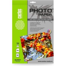 Фотобумага CACTUS Фотобумага CS-GA315050, A3, для струйной печати, 50л, 150г/м2, белый, покрытие глянцевое