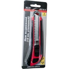 Нож строительный AVS TOOLS Нож выдвижной 18 мм (метал. направляющая, обрезин. корпус, 3 лезвия в комплекте) AVS NV18-3