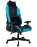 Кресло компьютерное игровое KNIGHT Кресло игровое Neon, экокожа, до 150кг, регулируемые 2D подлокотники, черный/голубой/голубой