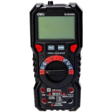 DELI Многофункциональный цифровой мультиметр DL334303 напряж. 0-1000В, сила тока 0,02-10А, сопр. до 60 МОм, ЖК-дисплей