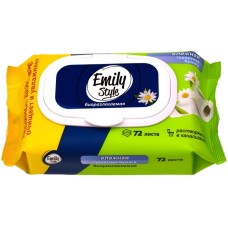 Салфетки влажные MASTER FRESH С0006496 Emily Style Влажная РАСТВОРЯЮЩАЯСЯ туалетная бумага 72шт с крышкой