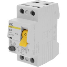 IEK Выключатель дифф.тока УЗО MDV10-2-063-030 ВД1-63 63A 30мА AC 2П 230В 2мод белый (упак.:1шт)