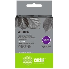 CACTUS Картридж ленточный CS-TZE335 TZe-335 белый на черном 12x8 для Brother 1010/1280/1280VP/2700VP