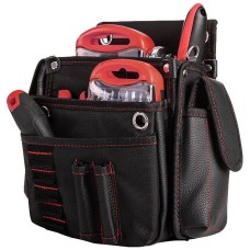 DELI Поясная сумка монтажника DL5865 250 x 250 x 110мм, 7 карманов, ткань Оксфорд 1680D, кожанные боковые карманы