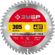 ЗУБР Оптимальный рез, 305 x 30 мм, 48Т, пильный диск по дереву (36912-305-30-48)