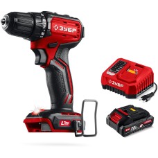 ЗУБР 20 В, 45 Н·м, 1 АКБ LMS (2 А·ч), бесщеточная дрель-шуруповерт (ДБ-45-21)