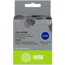 CACTUS Картридж ленточный CS-LK3YBP LK-3YBP черный на желтом 9x9 для Epson LW300/LW400/LW700/LW600P/LW1000P/K400/Z700/Z900