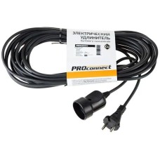 PROCONNECT Удлинитель силовой PROc-Uc (11-7114) 2x0.75кв.мм 1розет. 10м ПВС 6A без катушки черный