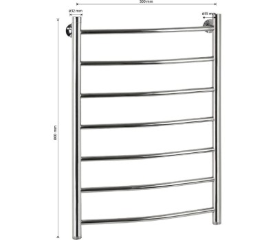 Полотенцесушитель водяной САНАКС к5080 КЛАССИК-ДУГА 500х800