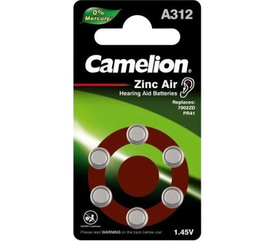 Элементы питания CAMELION (12825) ZA312 BL-6