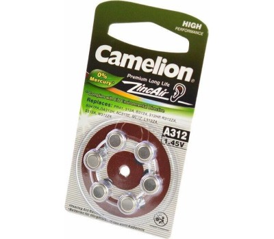 Элементы питания CAMELION (12825) ZA312 BL-6