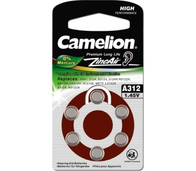 Элементы питания CAMELION (12825) ZA312 BL-6