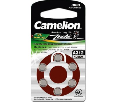 Элементы питания CAMELION (12825) ZA312 BL-6