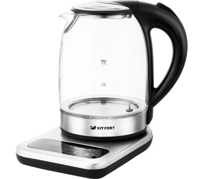 Чайник KITFORT КТ-657 нержавеющая сталь/черный (стекло)