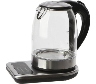 Чайник KITFORT КТ-657 нержавеющая сталь/черный (стекло)