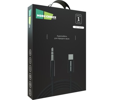 Кабель MORE CHOICE (4610196409844) UK28a AUX 3.5mm Type-C 1м Black