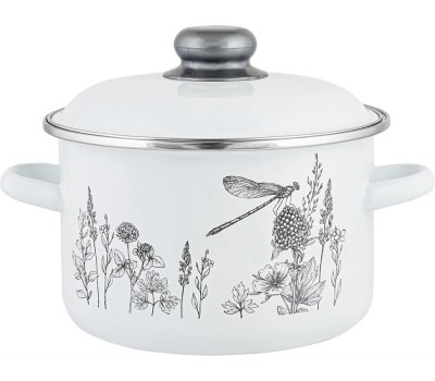 Кастрюля APPETITE 1RD181M FLORA-2 эмал цил 3,0л