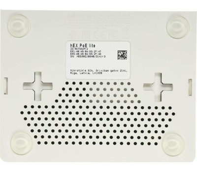 Роутер MIKROTIK Роутер hEX PoE lite, 4 LAN, 1xUSB, белый [rb750upr2]