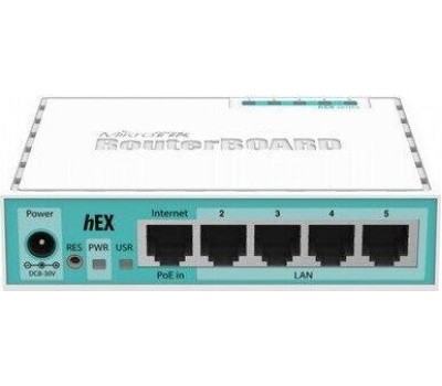 Роутер MIKROTIK Роутер hEX PoE lite, 4 LAN, 1xUSB, белый [rb750upr2]