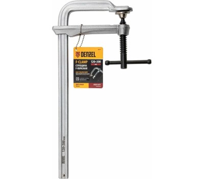 Струбцина DENZEL Струбцина F-образная, 120x300мм, кованая 20477