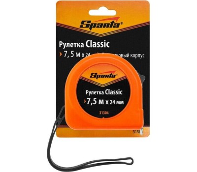 Рулетка SPARTA Рулетка Classic,7,5 м х 24 мм,пластиковый корпус 31304