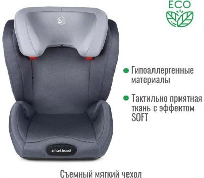 Автокресло детское SMART TRAVEL УУД Expert Fix гр.II/III, Blue