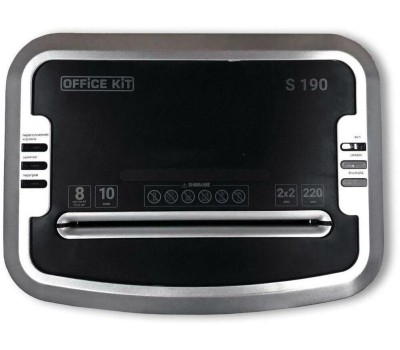 шредеры OFFICE KIT Уничтожитель бумаг S190 (2x2), P-6, 2х2 мм, 7 лист. одновременно, 20л [ok0202s190]
