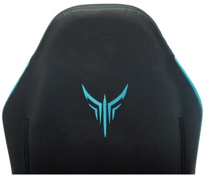 Кресло компьютерное игровое KNIGHT Кресло игровое Neon, экокожа, до 150кг, регулируемые 2D подлокотники, черный/голубой/голубой