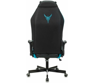 Кресло компьютерное игровое KNIGHT Кресло игровое Neon, экокожа, до 150кг, регулируемые 2D подлокотники, черный/голубой/голубой