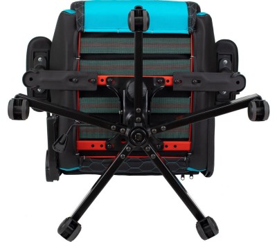 Кресло компьютерное игровое KNIGHT Кресло игровое Neon, экокожа, до 150кг, регулируемые 2D подлокотники, черный/голубой/голубой