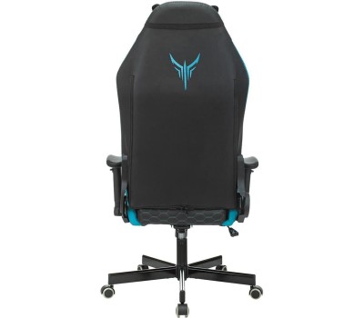 Кресло компьютерное игровое KNIGHT Кресло игровое Neon, экокожа, до 150кг, регулируемые 2D подлокотники, черный/голубой/голубой