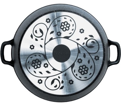 Кастрюля ГОРНИЦА Кастрюля а/пр литая 8,0л стекл/кр Гранит ТМ