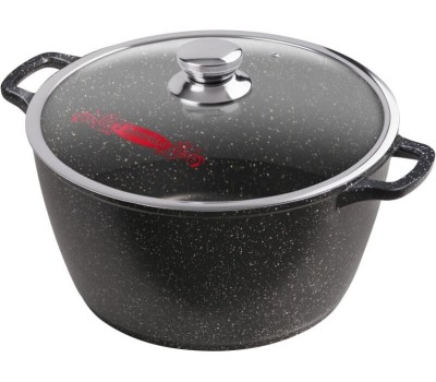 Кастрюля ГОРНИЦА Кастрюля а/пр литая 8,0л стекл/кр Гранит ТМ