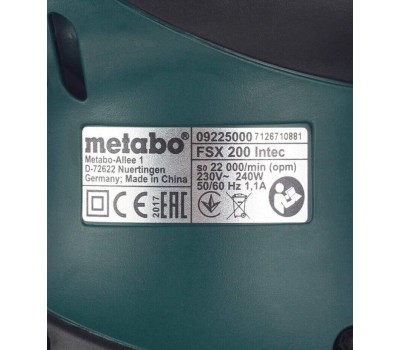 Эксцентриковая шлифмашина METABO Эксцентриковая шлифмашина FSX 200 Intec [609225500]