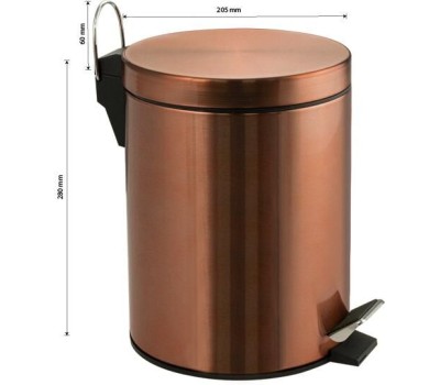 САНАКС - Ведро из нержавеющей стали, с педалью, круглое, 5 литров, цвет МЕДЬ. 105-М