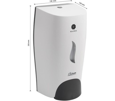 МАГНУС - Дозатор для ПЕНЫ, с регулировкой объёма подачи жидкости, пластик АБС, БЕЛЫЙ, 1000 мл, 690